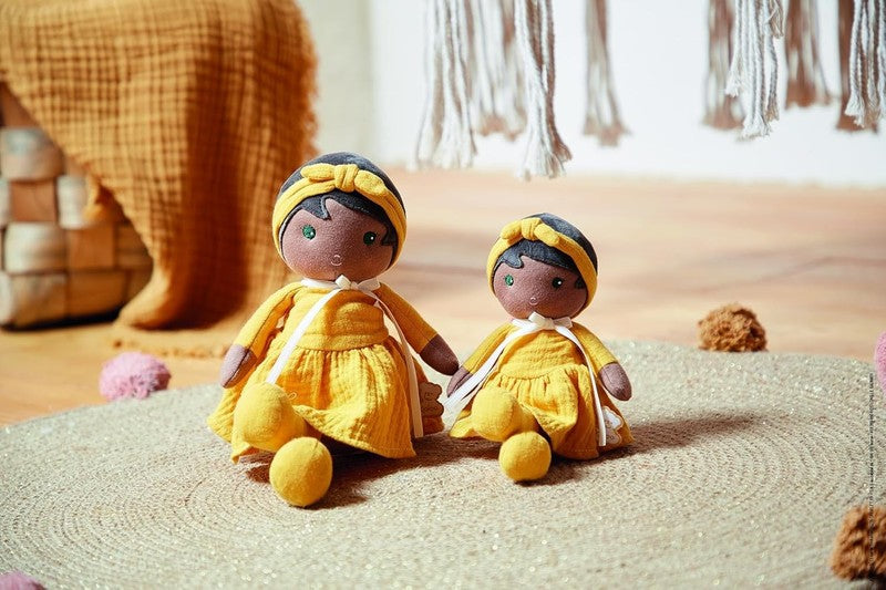 Kaloo Tendresse Naomie My First Fabric Doll 25cm Soft Baby Doll Yellow From Birt kaloo