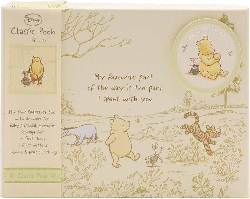 Disney Pooh Baby Keepsake Storage Box Compartments Classic Gift Disney