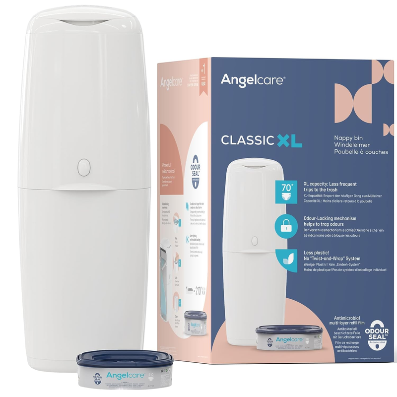 Angelcare Nappy Bin XL Classic Octo Refill 70 Nappies No Twist