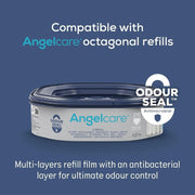 Angelcare Nappy Bin XL Classic Octo Refill 70 Nappies No Twist Angelcare