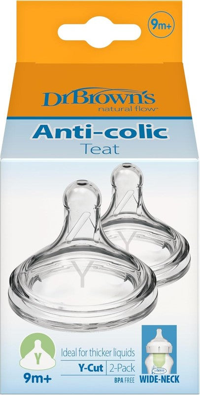 Dr Browns Options Plus Y Cut Teats Wide Neck Fast Flow Baby Bottle Dr. Brown?s