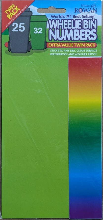 Wheelie Bin Sticker Number Decal Outdoor Waterproof Vinyl Sign 17cm 2Pack