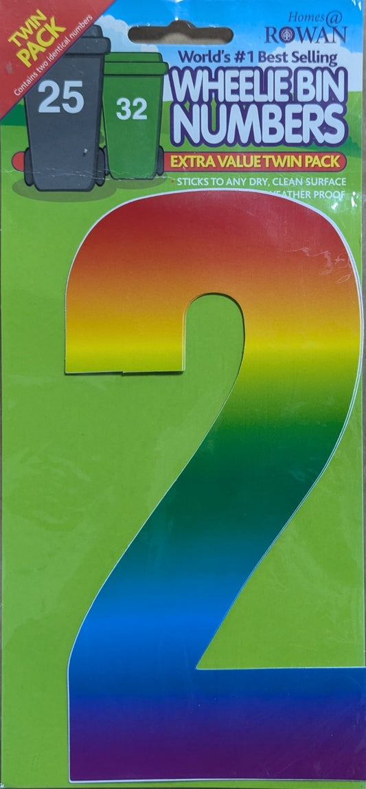Wheelie Bin Sticker Number Decal Outdoor Waterproof Vinyl Sign 17cm 2Pack