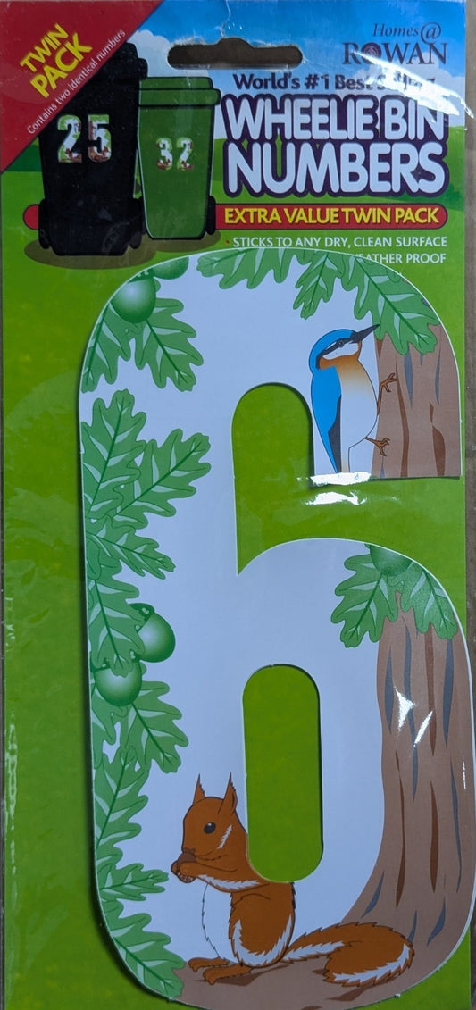 Wheelie Bin Sticker Number Decal Outdoor Waterproof Vinyl Sign 17cm 2Pack