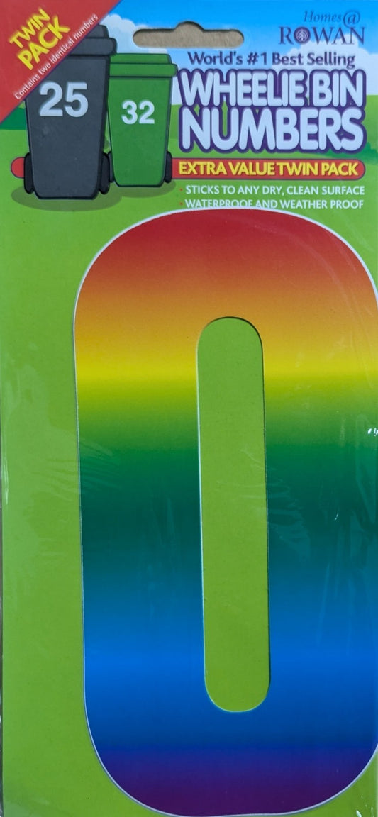 Wheelie Bin Sticker Number Decal Outdoor Waterproof Vinyl Sign 17cm 2Pack