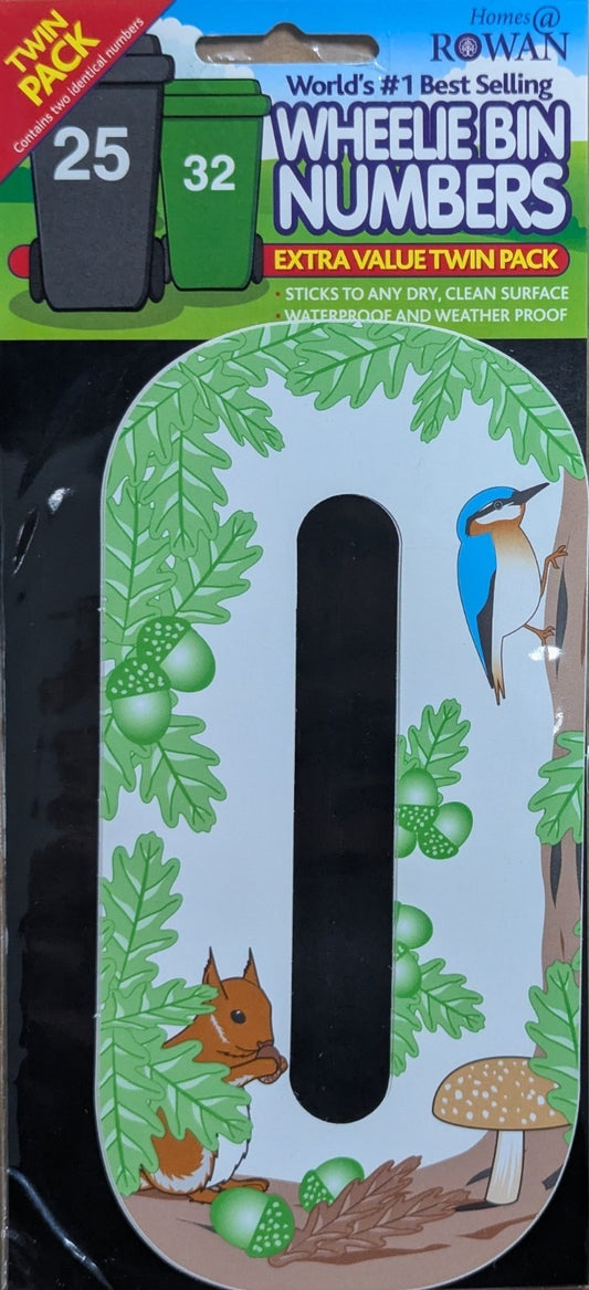 Wheelie Bin Sticker Number Decal Outdoor Waterproof Vinyl Sign 17cm 2Pack