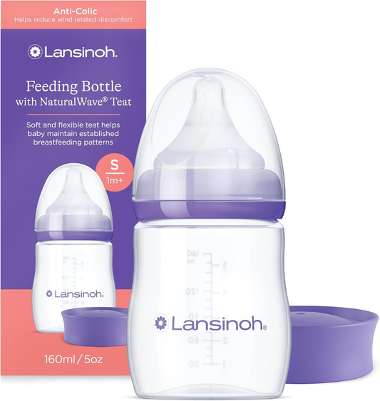 Lansinoh Anti Colic Baby Bottle 160ml NaturalWave Medium Flow BPA Free Lansinoh