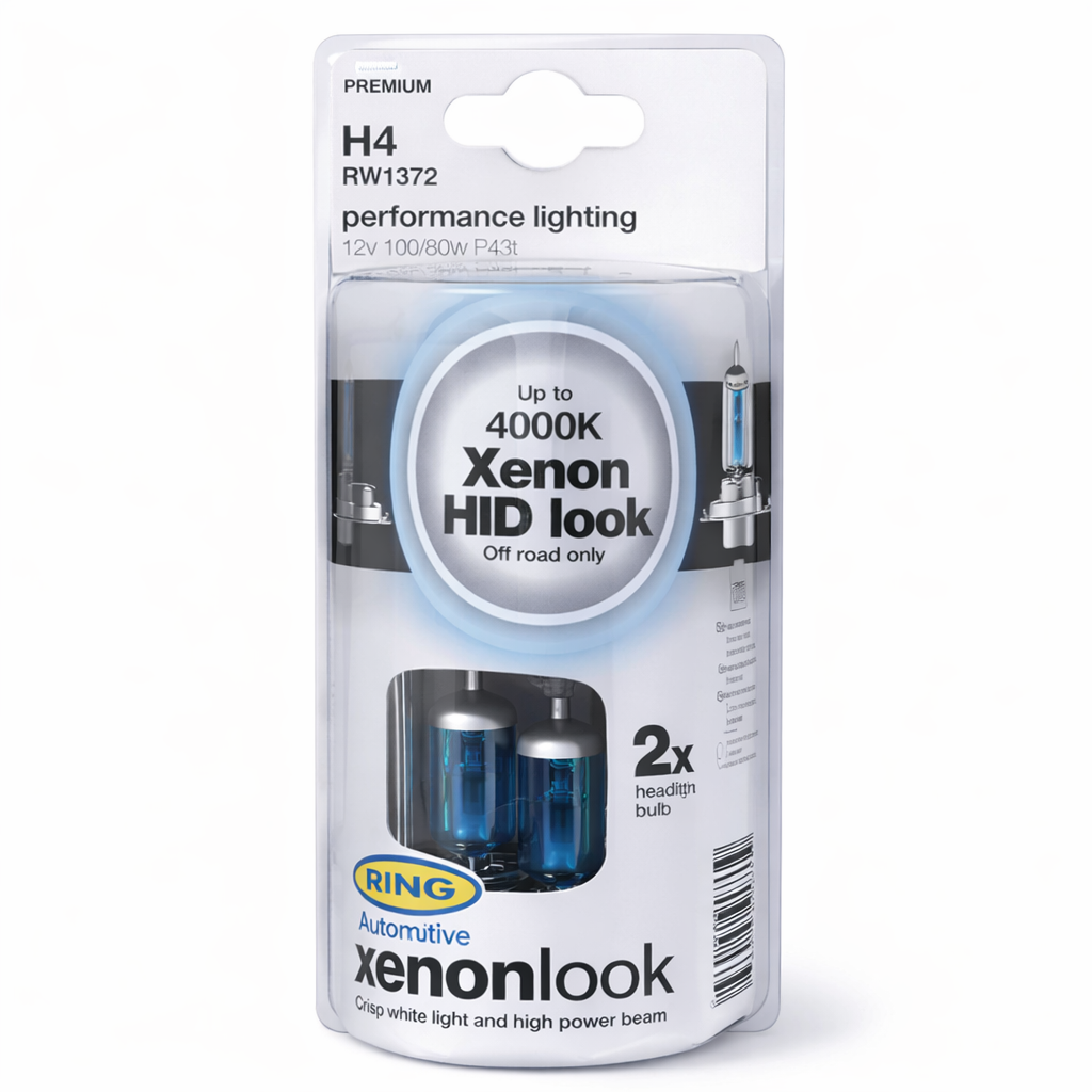 Ring Automotive RW1372 H4 P43t Xenon Look Halogen Headlamp Off-Road, 12 V, 100/80 W RING