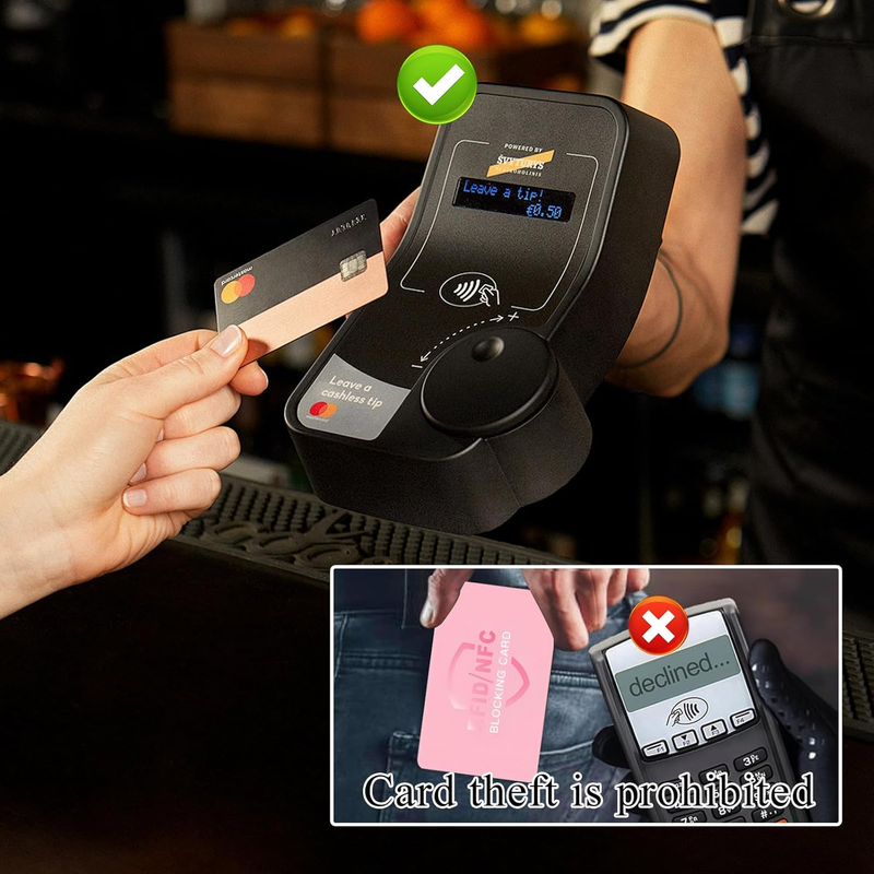 RFID Blocking Card NFC Protector Contactless Anti Theft Wallet 6 Pack Pink Unbranded