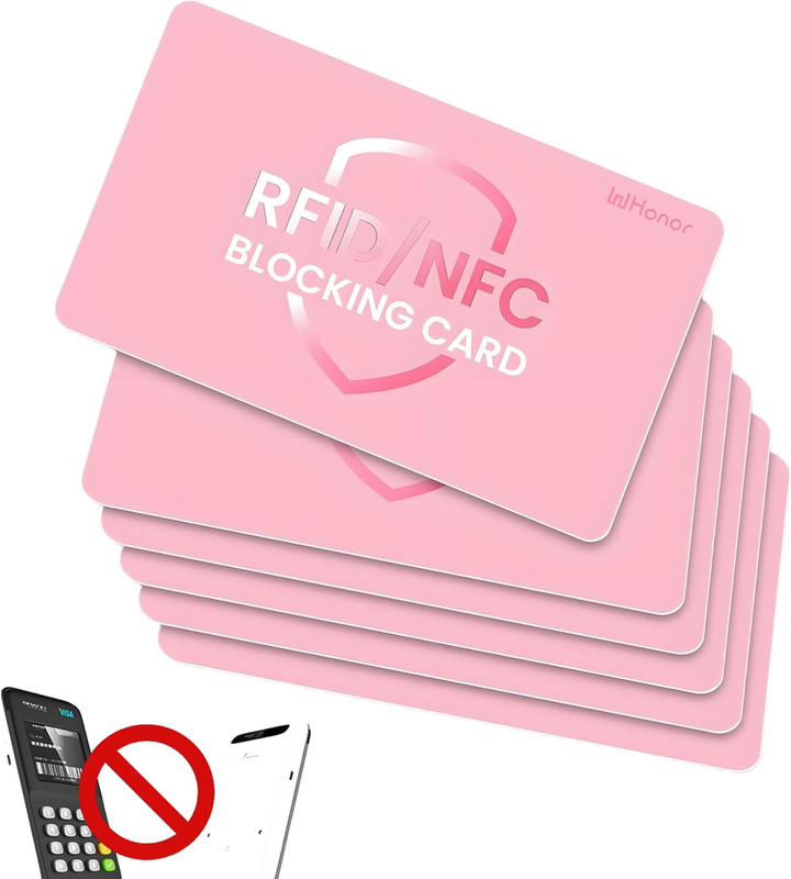RFID Blocking Card NFC Protector Contactless Anti Theft Wallet 6 Pack Pink Unbranded