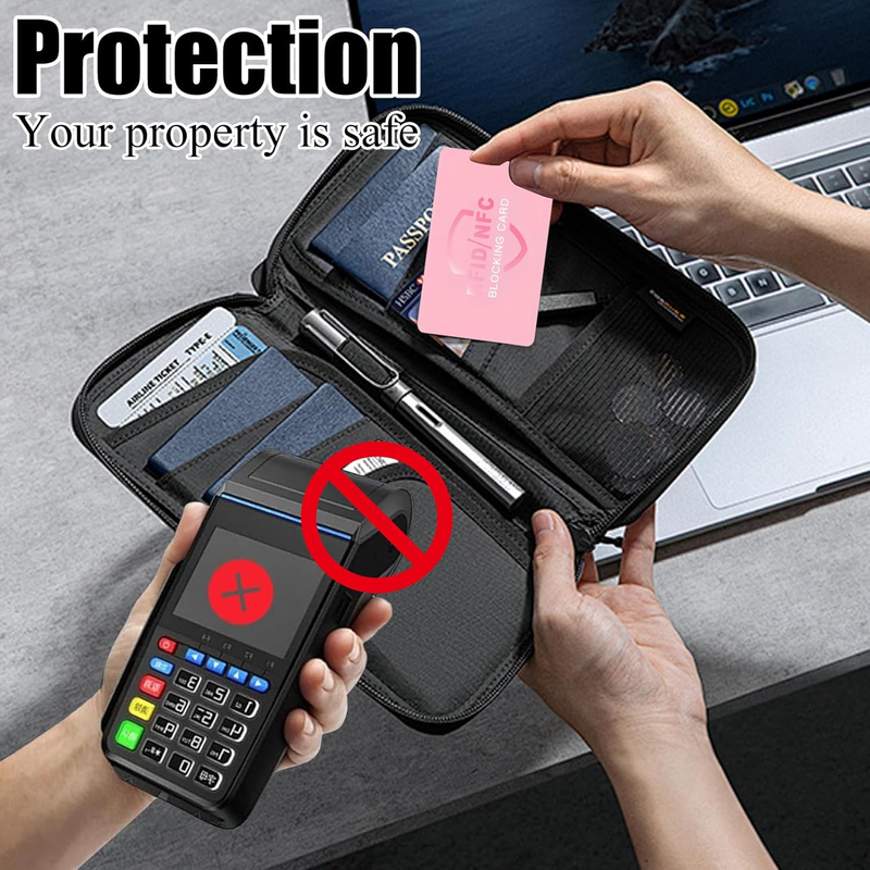RFID Blocking Card NFC Protector Contactless Anti Theft Wallet 6 Pack Pink Unbranded