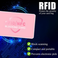 RFID Blocking Card NFC Protector Contactless Anti Theft Wallet 6 Pack Pink Unbranded