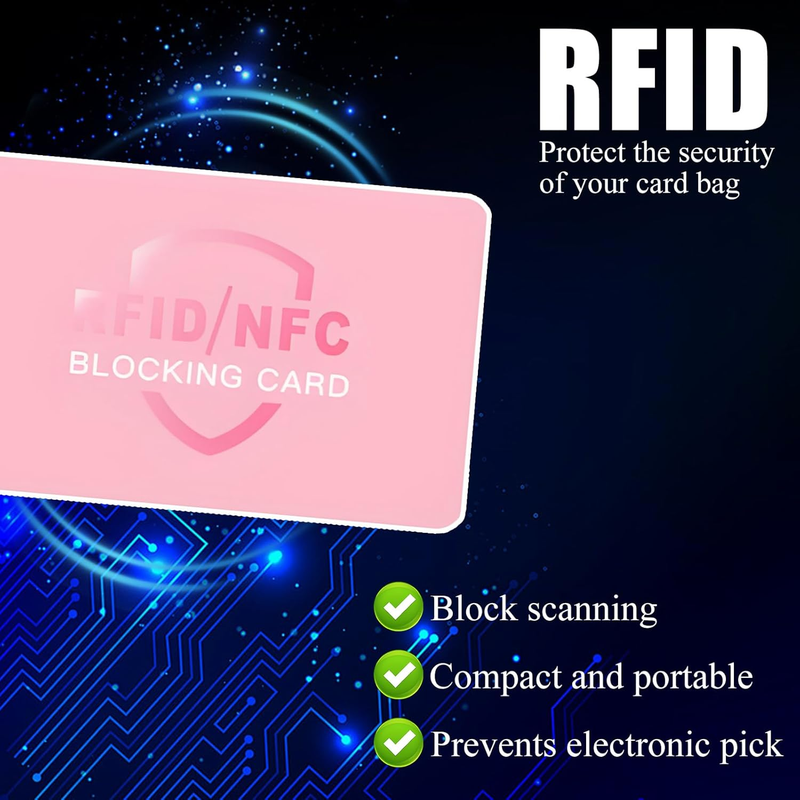 RFID Blocking Card NFC Protector Contactless Anti Theft Wallet 6 Pack Pink Unbranded