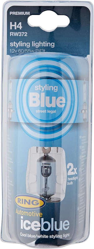 Ring RW372 H4 Ice Blue Headlamp Bulb 12V 60 55W P43t Automotive Unbranded