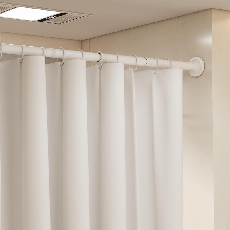 Shower Curtain Rail Extendable Tension Rod 270cm Extra Long Black Pole Bar Unbranded