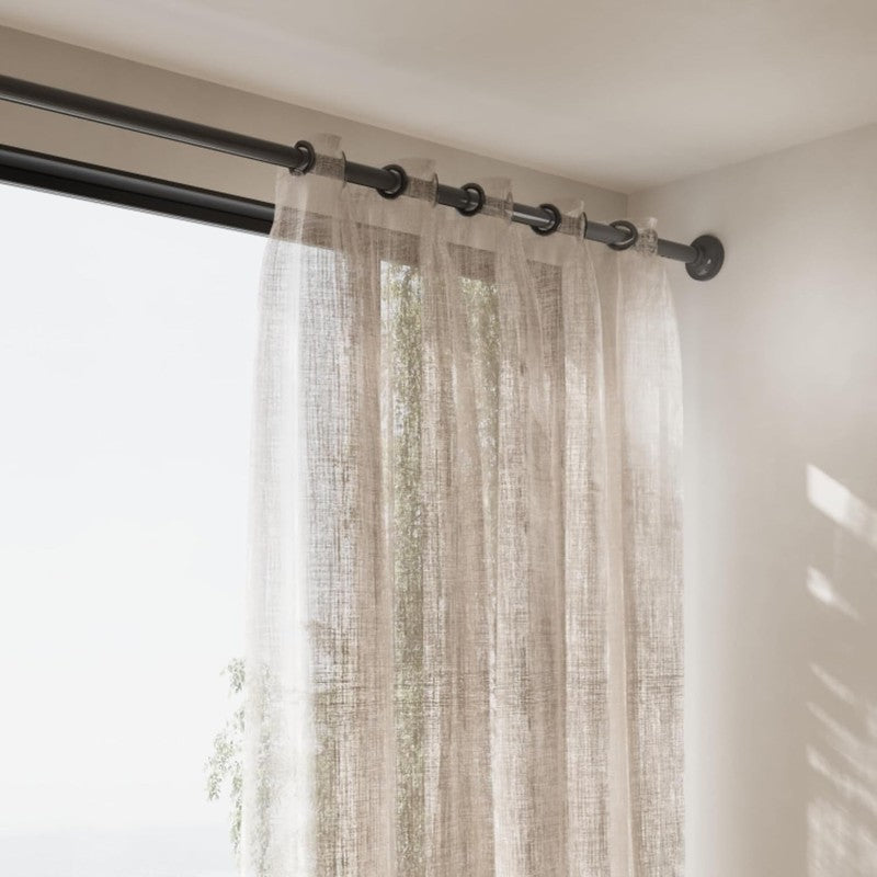 Shower Curtain Rail Extendable Tension Rod 270cm Extra Long Black Pole Bar Unbranded