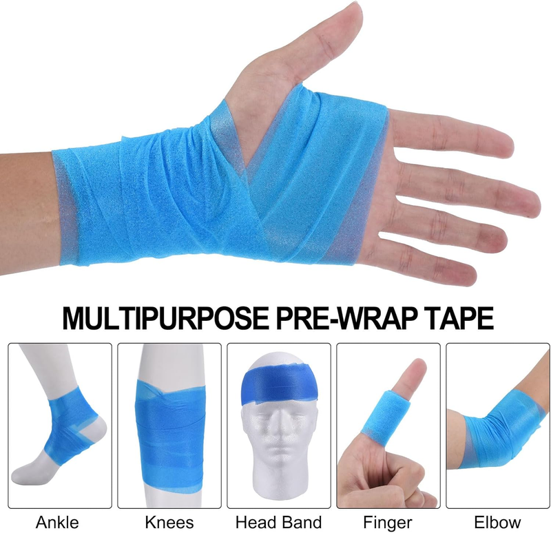 Wrap Athletic Tape Foam Underwrap Sports Headband Wrist Ankle Knee Support 12Pc Unbranded
