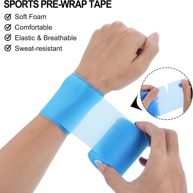 Wrap Athletic Tape Foam Underwrap Sports Headband Wrist Ankle Knee Support 12Pc Unbranded
