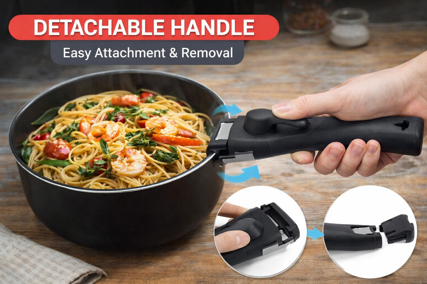 Removable Handle Detachable Universal Replacement Pot Pan Anti Scalding Unbranded