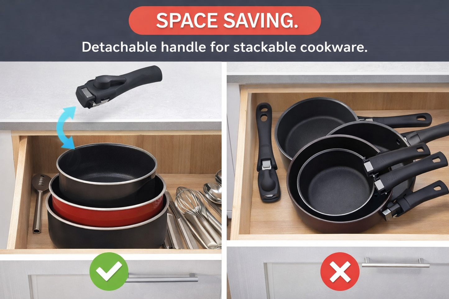 Removable Handle Detachable Universal Replacement Pot Pan Anti Scalding Unbranded