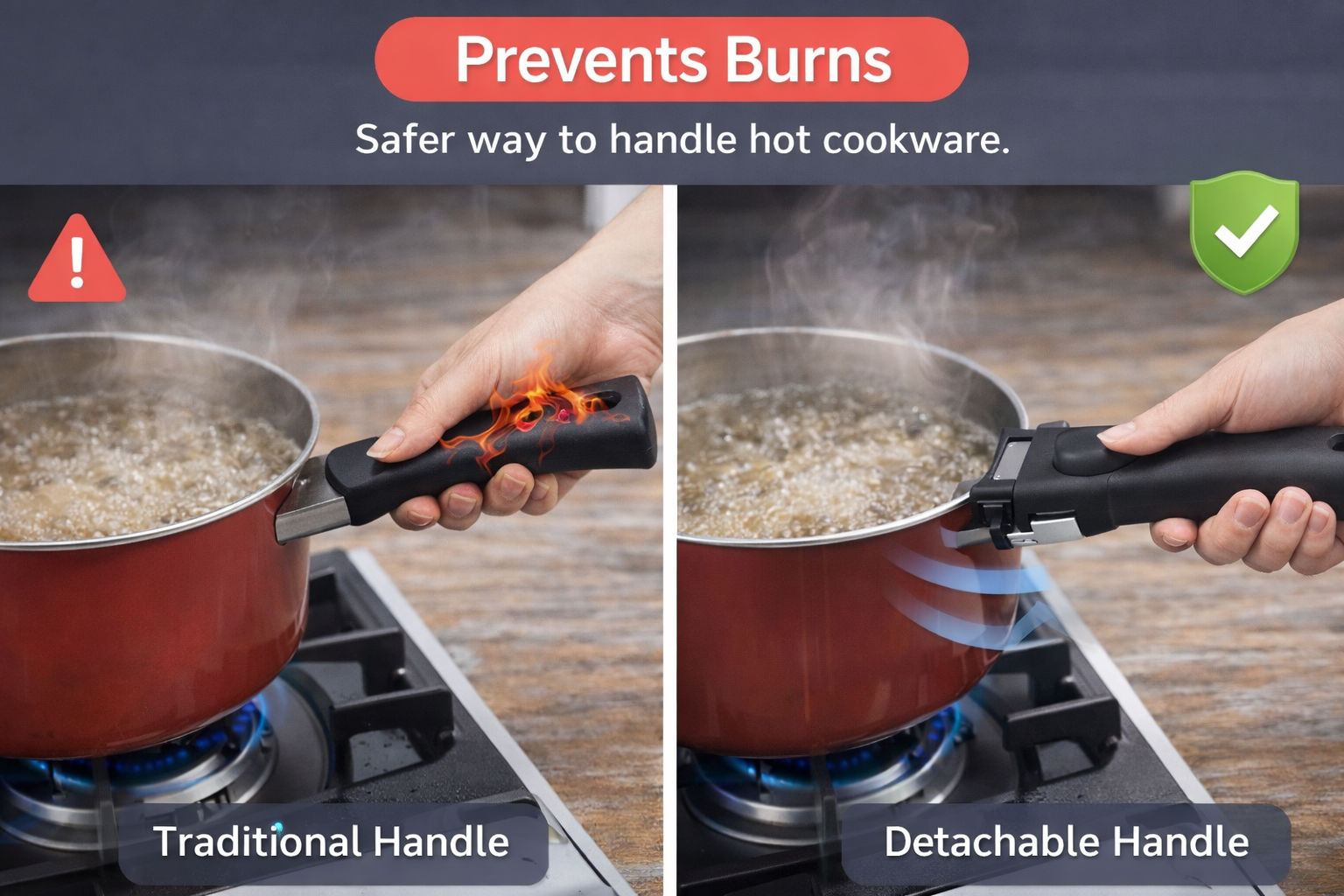 Removable Handle Detachable Universal Replacement Pot Pan Anti Scalding Unbranded
