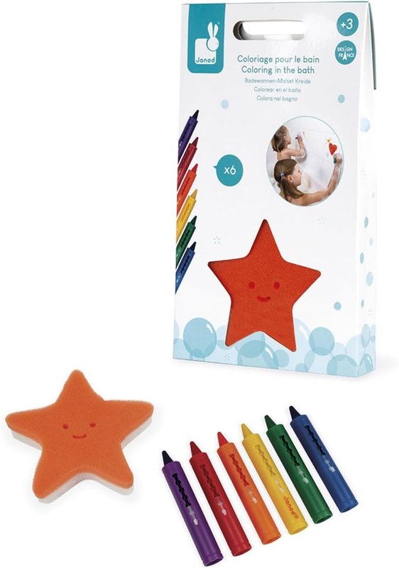 Bath Crayons Kids Coloring Drawing Toy Set Sponge Bathroom Creative Janod Kit Janod