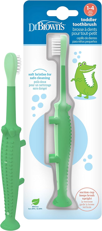 Toddler Toothbrush Soft Bristles Kids Training Crocodile Green Dr Browns Oral Dr Brown's