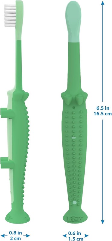 Toddler Toothbrush Soft Bristles Kids Training Crocodile Green Dr Browns Oral Dr Brown's