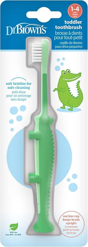 Toddler Toothbrush Soft Bristles Kids Training Crocodile Green Dr Browns Oral Dr Brown's