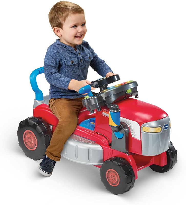 Ride On Tractor Push Mower Interactive Toddler Toy Driver Panel VTech Grow Kids VTech