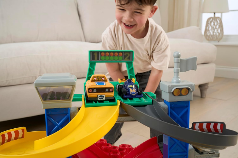 Car Track Raceway Playset Interactive Toddler Vehicles Crash Zones VTech Drivers VTech