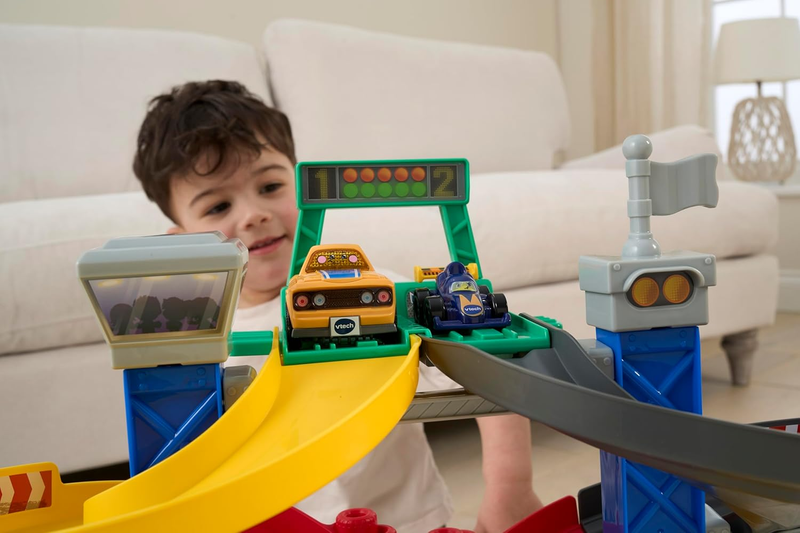 Car Track Raceway Playset Interactive Toddler Vehicles Crash Zones VTech Drivers VTech