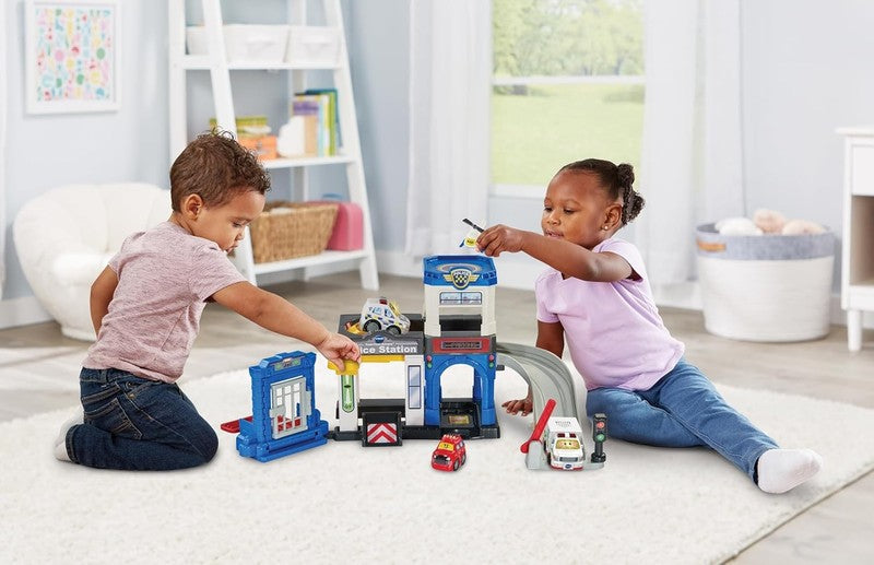 Police Station Playset Car Track Vehicles Lights Sounds Toddler VTech Toot Drive VTech