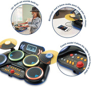 Electronic Drum Kit Bluetooth Musical Instrument Lights Sticks VTech DJ Drums VTech