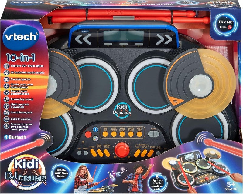 Electronic Drum Kit Bluetooth Musical Instrument Lights Sticks VTech DJ Drums VTech