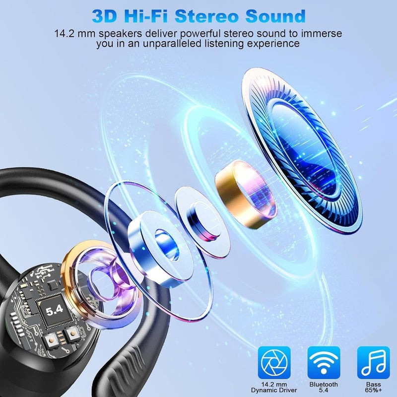 Bluetooth Wireless Earbuds Earphones Noise Cancelling 50Hrs Gym Sport Running Unbranded