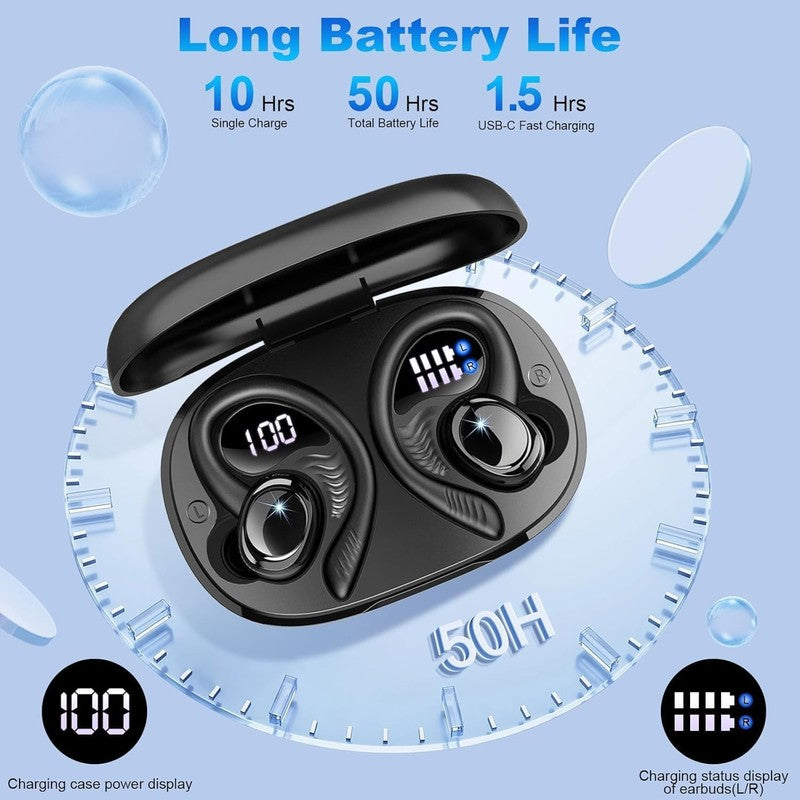 Bluetooth Wireless Earbuds Earphones Noise Cancelling 50Hrs Gym Sport Running Unbranded