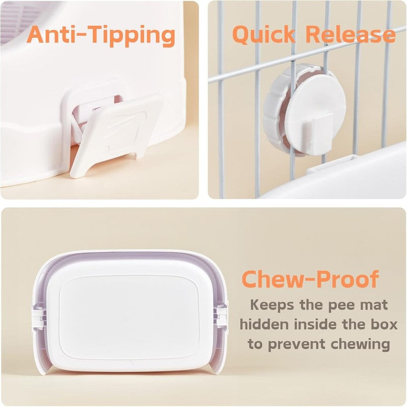 Rabbit Litter Box Corner Bunny Toilet Tray Medium Small Pets Guinea Pig Pink Unbranded