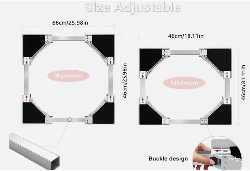Stacking Frame Kit Adjustable Washer Dryer Shelf Universal Support Rack Stable Unbranded