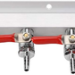 CO2 Gas Distributor 4 Way Splitter Manifold Beer Check Valve Shutoff Aluminium Unbranded