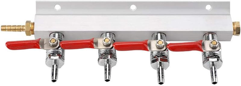 CO2 Gas Distributor 4 Way Splitter Manifold Beer Check Valve Shutoff Aluminium Unbranded
