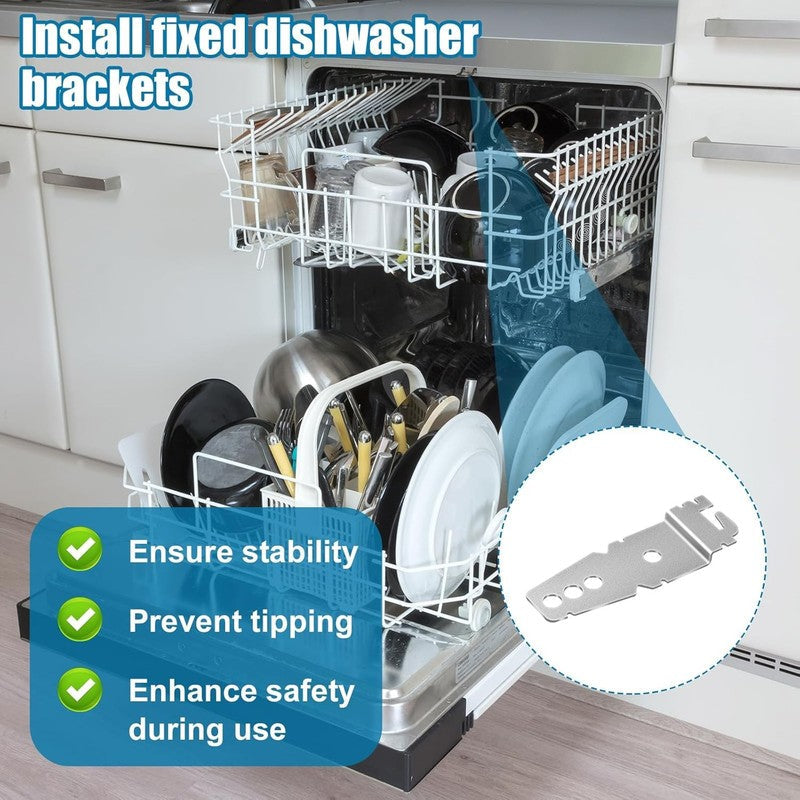 Dishwasher Mounting Clips Brackets Universal Kit Counter Fixing Screws 10pcs Set Does not apply