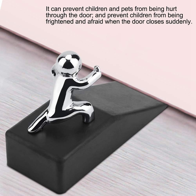 Door Stopper Non Slip Rubber Zinc Alloy Holder Heavy Duty Home Office Safety Does not apply