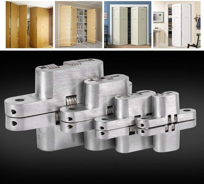 Invisible Folding Door Hinge Zinc Alloy Concealed Cross Hidden Furniture 94mmSet Unbranded