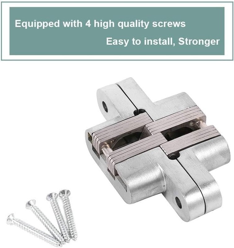 Invisible Folding Door Hinge Zinc Alloy Concealed Cross Hidden Furniture 94mmSet Unbranded