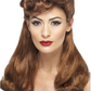 1940s Vintage Auburn Wig Long Curled Wartime Fancy Dress Costume Hair Does not apply
