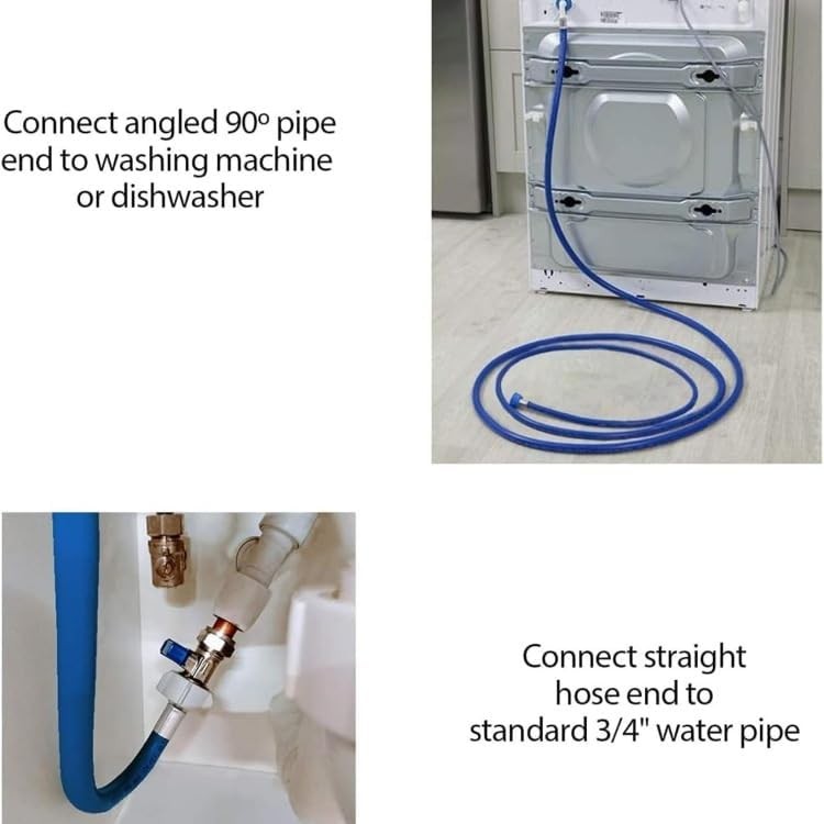 Universal Washing Machine Dishwasher Inlet Hose 2.5m Extra Long Cold Water Blue Unbranded