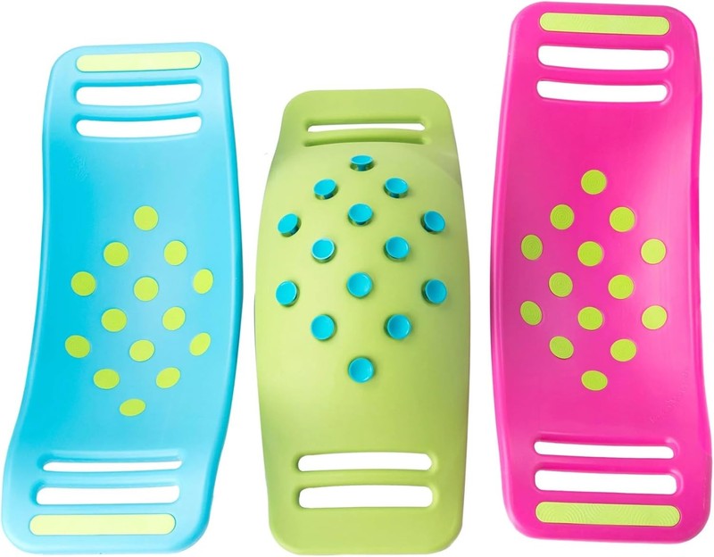 Kids Balance Board Wobble Popper Toy Sensory Popping Exercise Preschool Fun Blue Fat Brain Toys