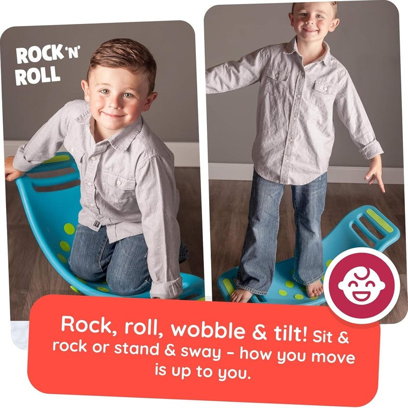 Kids Balance Board Wobble Popper Toy Sensory Popping Exercise Preschool Fun Blue Fat Brain Toys