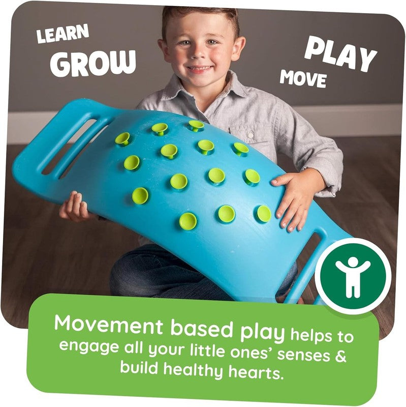 Kids Balance Board Wobble Popper Toy Sensory Popping Exercise Preschool Fun Blue Fat Brain Toys